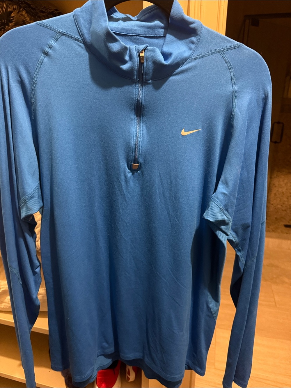 Nike Light Blue Long-Sleeve Quarter Zip Training Top